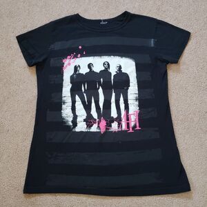 Vintage 2006 AFI Band Graphic T-shirt Horizontal Ghost Stripes Black Size S/M